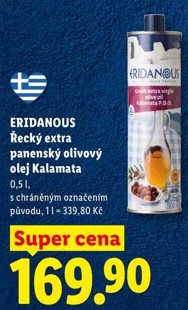 ERIDANOUS Řecký extra panenský olivový olej Kalamata, 0,5 l