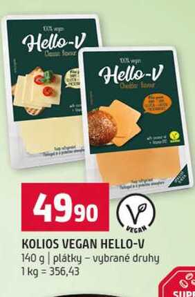 KOLIOS VEGAN HELLO-V 140 g plátky vybrané druhy 