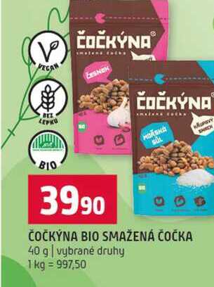 ČOČKÝNA BIO SMAŽENÁ ČOČKA 40 g vybrané druhy 