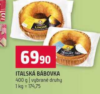 ITALSKÁ BÁBOVKA YOGURT 400 g vybrané druhy