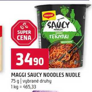 MAGGI SAUCY NOODLES NUDLE 75 g vybrané druhy