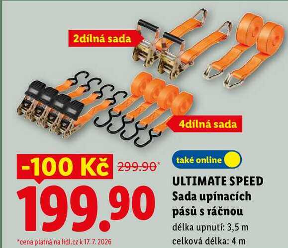 ULTIMATE SPEED Sada upínacích pásů s ráčnou 