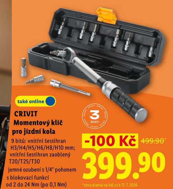 CRIVIT Momentový klíč pro jízdní kola