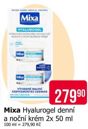 Mixa Hyalurogel denní a noční krém 2x 50 ml Teta drogerie