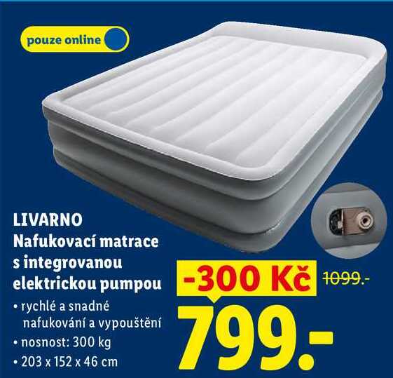 LIVARNO Nafukovací matrace s integrovanou elektrickou pumpou 