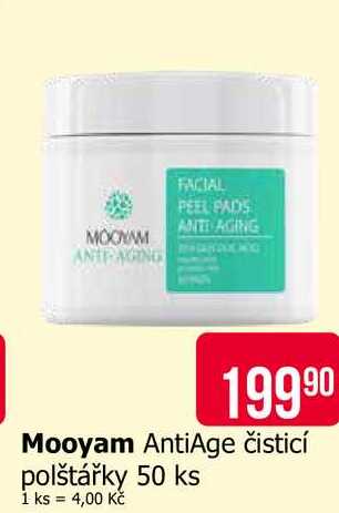 Mooyam AntiAge čisticí polštářky 50 ks Teta drogerie