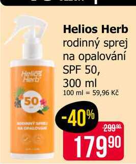 Helios Herb rodinný sprej na opalování SPF 50, 300 ml