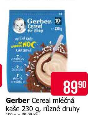Gerber Cereal mléčná kaše 230 g, různé druhy Teta drogerie