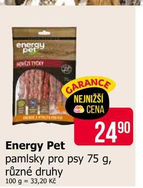 Energy Pet pamlsky pro psy 75 g, různé druhy
