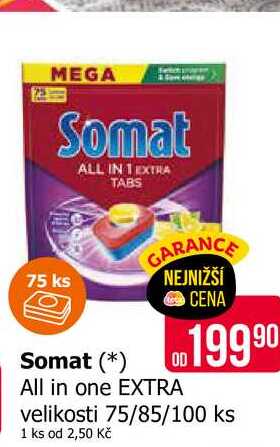 Somat All in one EXTRA velikosti 75/85/100 ks Teta drogerie