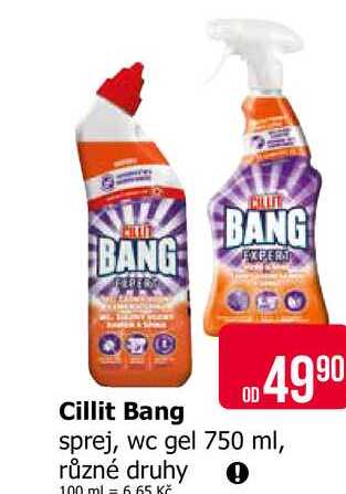 Cillit Bang sprej, wc gel 750 ml, různé druhy 