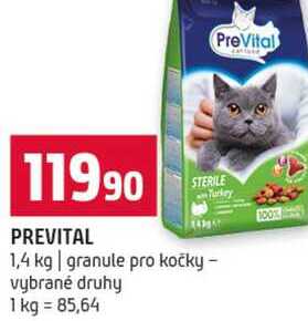 PREVITAL 1,4 kg granule pro kočky vybrané druhy