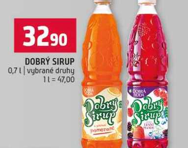 DOBRÝ SIRUP 0,7l vybrané druhy 