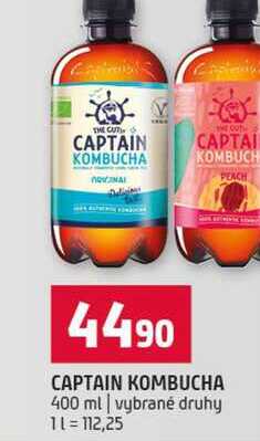 CAPTAIN KOMBUCHA 400 ml vybrané druhy