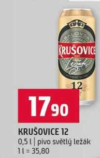 KRUŠOVICE 12 0,5l pivo světlý ležák