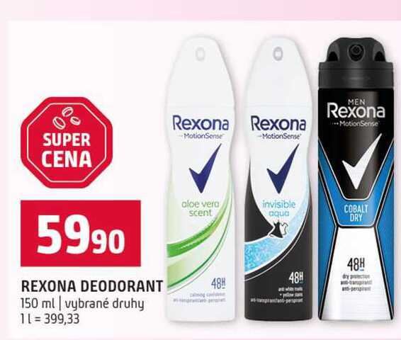 REXONA DEODORANT 150 ml vybrané druhy