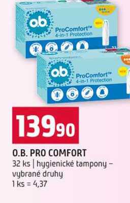 O.B. PRO COMFORT 32 ks hygienické tampony vybrané druhy