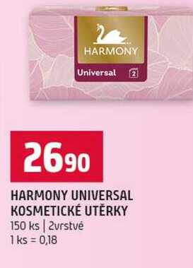 HARMONY UNIVERSAL KOSMETICKÉ UTĚRKY 150 ks 2vrstvé