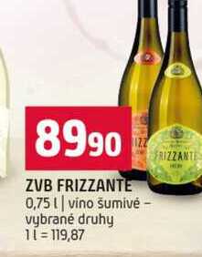 ZVB FRIZZANTE 0,75l vino šumivé vybrané druhy