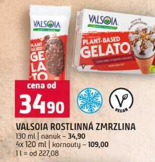 VALSOIA ROSTLINNÁ ZMRZLINA 130 ml nanuk 4x 120 ml kornouty