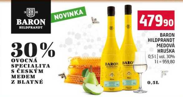 BARON HILDPRANDT MEDOVÁ HRUSKA 0,5l vol. 30%