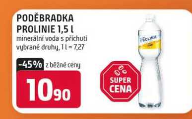 PODĚBRADKA PROLINIE 1,5l minerální voda s příchutí vybrané druhy