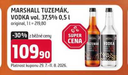 MARSHALL TUZEMÁK, VODKA vol. 37,5% 0,5l original