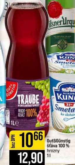 Gut&Günstig šťáva 100% hrozny 1l