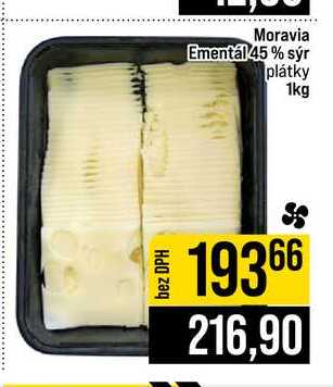 Moravia Ementál 45% sýr plátky 1kg