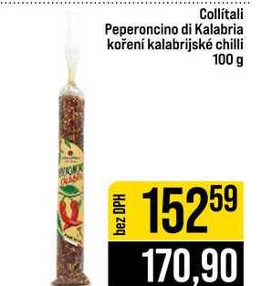 Collitali Peperoncino di Kalabria koření kalabrijské chilli 100 g 