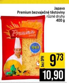 Japavo Premium bezvaječné těstoviny různé druhy 400 g 