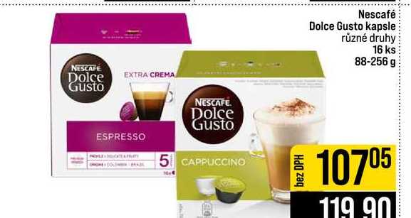 Nescafé Dolce Gusto kapsle různé druhy 16 ks 88-256 g