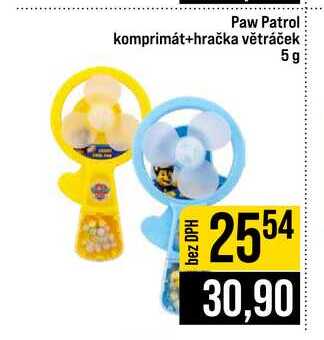 Paw Patrol komprimát+hračka větráček 5g