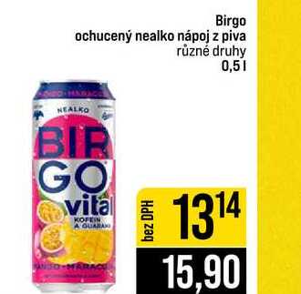 Birgo ochucený nealko nápoj z piva různé druhy 0,5l