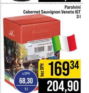 Parolvini Cabernet Sauvignon Veneto IGT 3l
