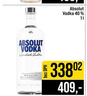 Absolut Vodka 40% 1l