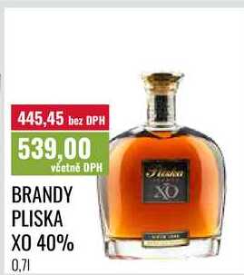 BRANDY PLISKA XO 40% 0,7l