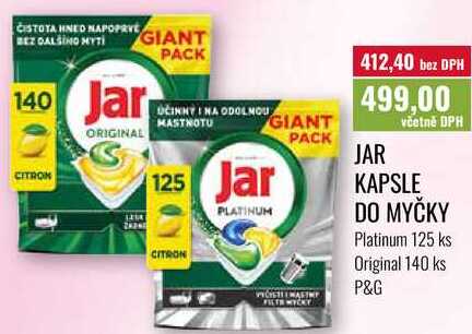 JAR KAPSLE DO MYČKY Platinum 125 ks Original 140 ks Ratio