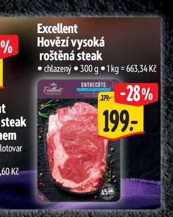   Excellent Hovězí vysoká roštěná steak  300 g