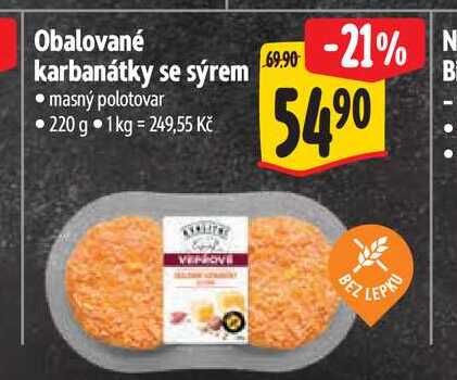 Obalované karbanátky se sýrem 220 g