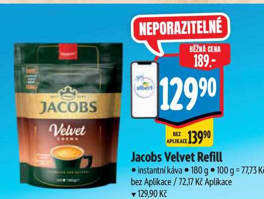   Jacobs Velvet Refill instantní káva 180 g 