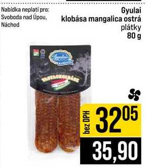 Gyulai klobása mangalica ostrá plátky 80 g 