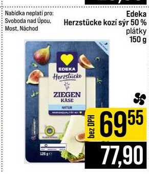 Edeka Herzstücke kozí sýr 50% plátky 150 g