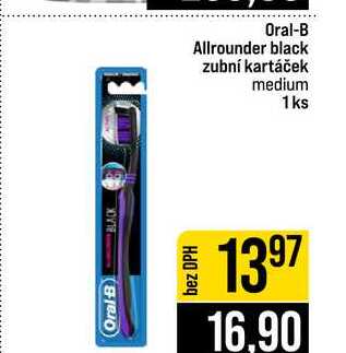 Oral-B Allrounder black zubní kartáček medium 1ks 