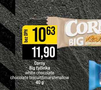 Corny Big tyčinka white chocolate chocolate biscuit&marshmallow 40 g 