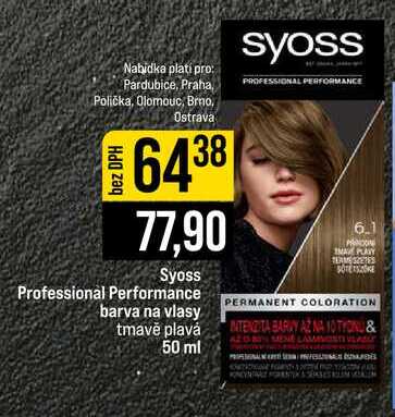 Syoss Professional Performance barva na vlasy tmavě plavá 50 ml
