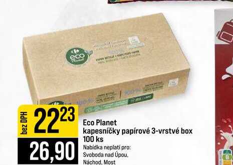 Eco Planet kapesníčky papírové 3-vrstvé box 100 ks