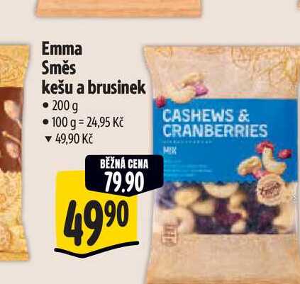 Emma Směs kešu a brusinek  200 g 
