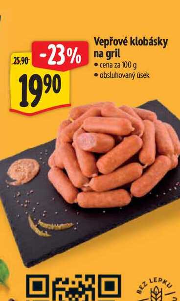  Vepřové klobásky na gril  100 g