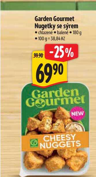 Garden Gourmet Nugetky se sýrem 180 g